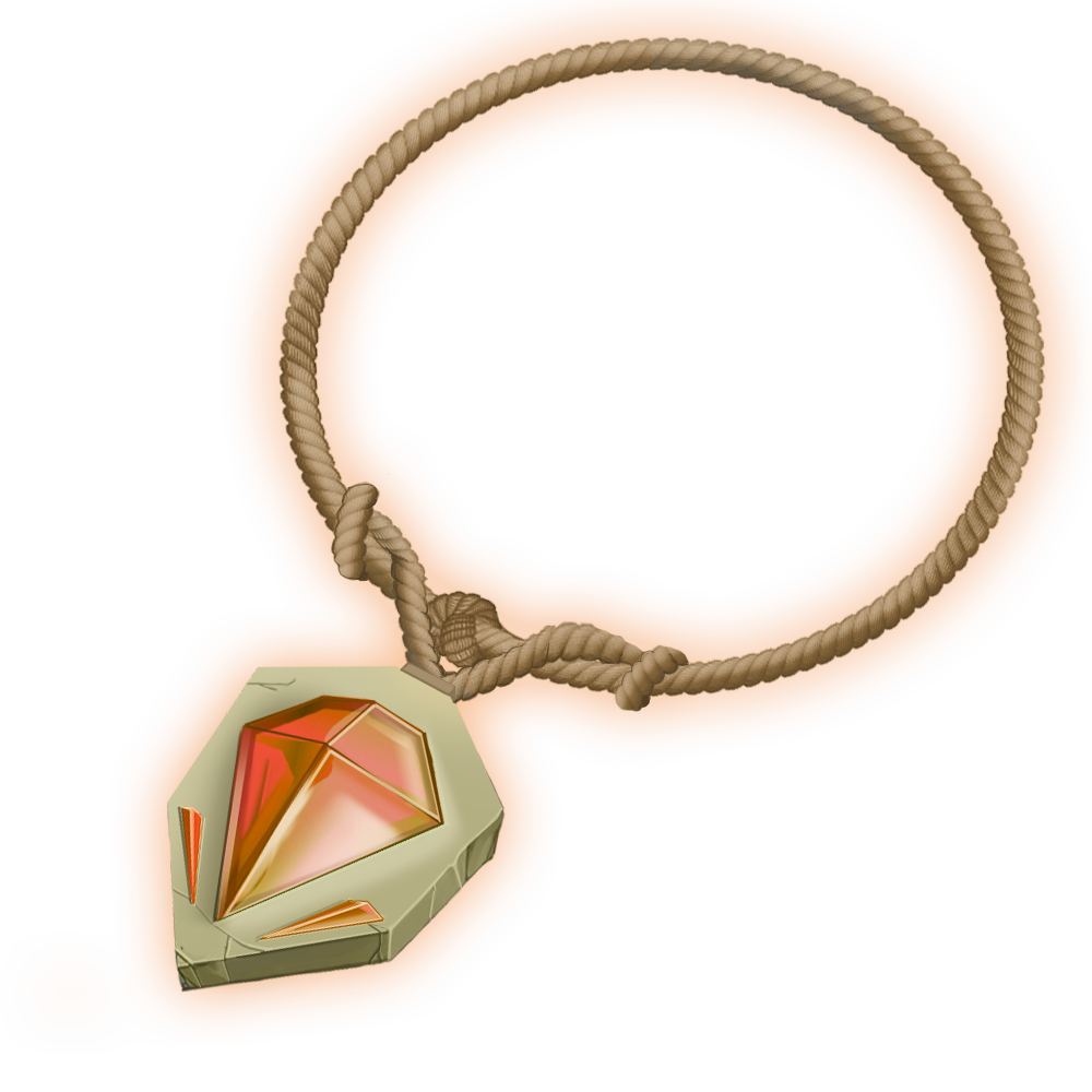 Glowing Amber Gem Amulet